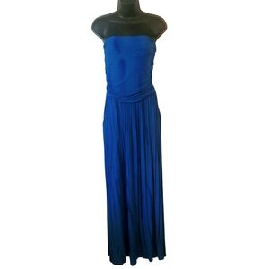 Royal Blue Tie Dye Strapless Maxi
